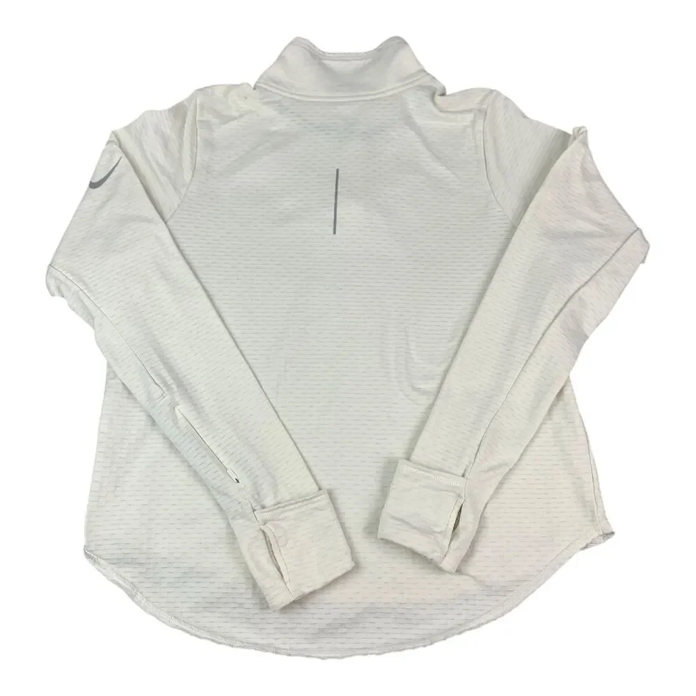 Nike Running Dri Fit Women’s 1/4 Zip Pullover Top, White, Size Large